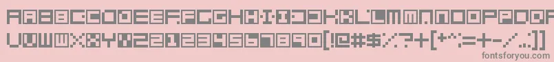 Weitere Informationen zur Terrablox-Schriftart Terrablox-Schriftart – Graue Schriften auf rosa Hintergrund
