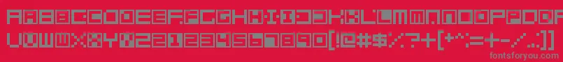 Terrablox Font – Gray Fonts on Red Background