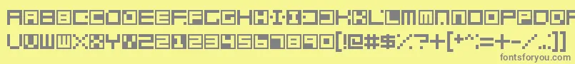 More about Terrablox Font Terrablox Font – Gray Fonts on Yellow Background