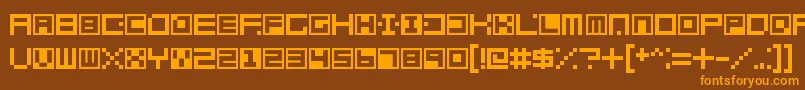 Terrablox-Schriftart – Orangefarbene Schriften auf braunem Hintergrund