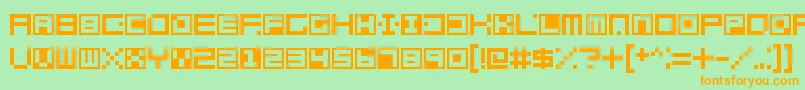 Terrablox Font – Orange Fonts on Green Background