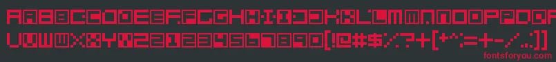 Fonte Terrablox – fontes vermelhas em um fundo preto