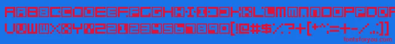 Terrablox Font – Red Fonts on Blue Background