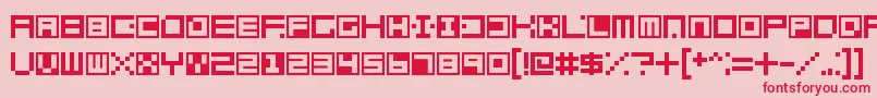Fonte Terrablox – fontes vermelhas em um fundo rosa