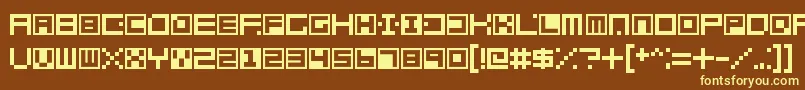 Terrablox Font – Yellow Fonts on Brown Background