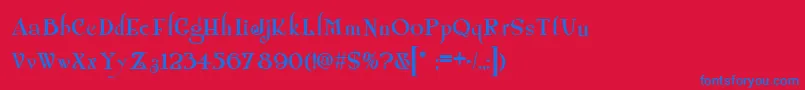 Shangri Font – Blue Fonts on Red Background