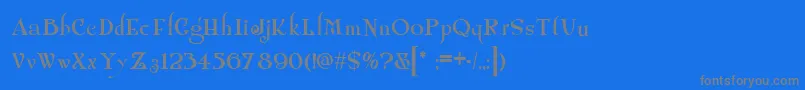 フォントShangri – 青い背景に灰色の文字