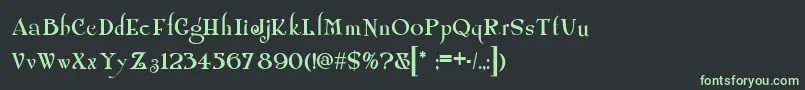 フォントShangri – 黒い背景に緑の文字