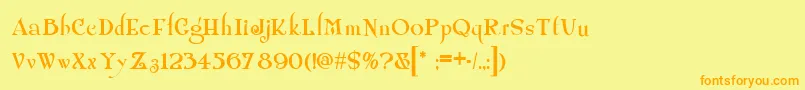 Shangri Font – Orange Fonts on Yellow Background