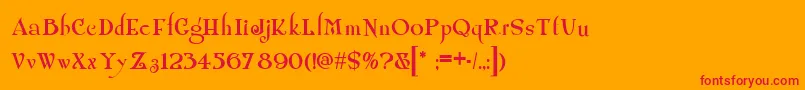Shangri Font – Red Fonts on Orange Background