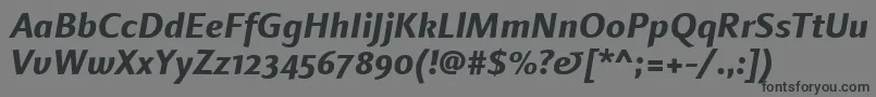 Шрифт LinotypefinneganosfExtrabolditalic – чёрные шрифты на сером фоне