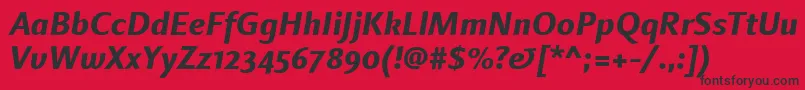 LinotypefinneganosfExtrabolditalic Font – Black Fonts on Red Background