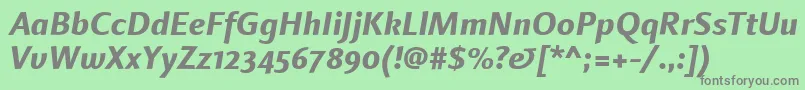 Шрифт LinotypefinneganosfExtrabolditalic – серые шрифты на зелёном фоне