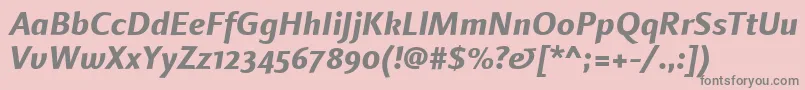 LinotypefinneganosfExtrabolditalic Font – Gray Fonts on Pink Background