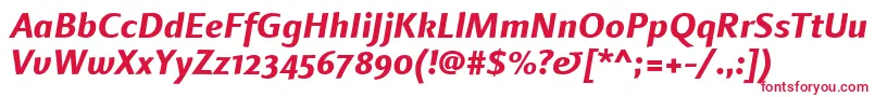 LinotypefinneganosfExtrabolditalic Font – Red Fonts on White Background