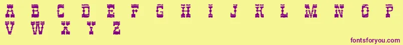 Ped Font – Purple Fonts on Yellow Background