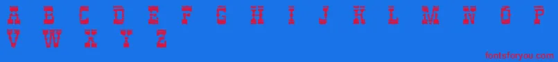Ped Font – Red Fonts on Blue Background