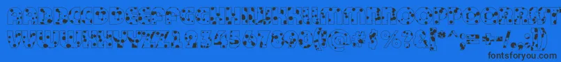 Bigha12-Schriftart – Schwarze Schriften auf blauem Hintergrund