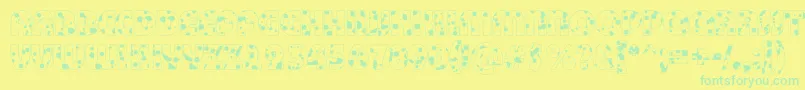 Bigha12-Schriftart – Grüne Schriften auf gelbem Hintergrund