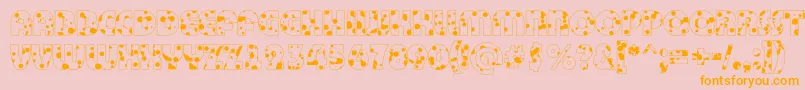 Bigha12-Schriftart – Orangefarbene Schriften auf rosa Hintergrund