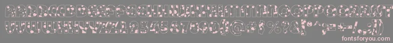 Bigha12-Schriftart – Rosa Schriften auf grauem Hintergrund
