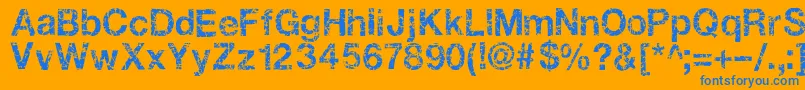 Gastada-Schriftart – Blaue Schriften auf orangefarbenem Hintergrund