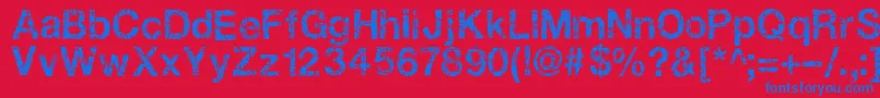Gastada Font – Blue Fonts on Red Background