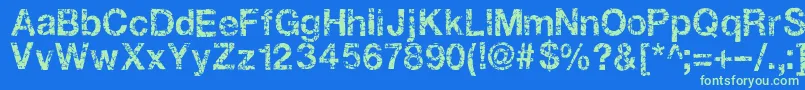 Gastada Font – Green Fonts on Blue Background