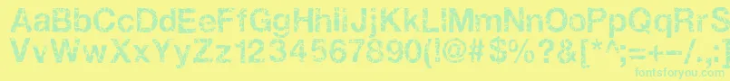Gastada Font – Green Fonts on Yellow Background