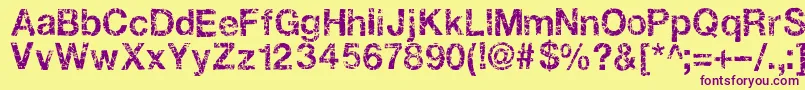 Gastada Font – Purple Fonts on Yellow Background