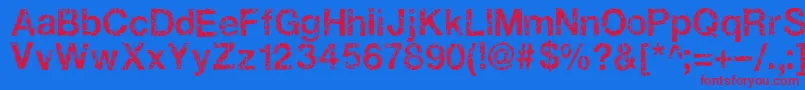 Gastada Font – Red Fonts on Blue Background