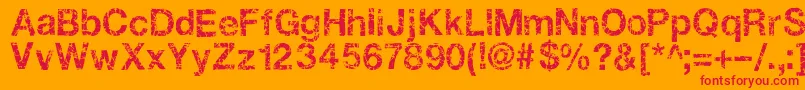 フォントGastada – オレンジの背景に赤い文字