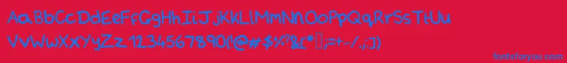 Arminsfrozenpeas Font – Blue Fonts on Red Background