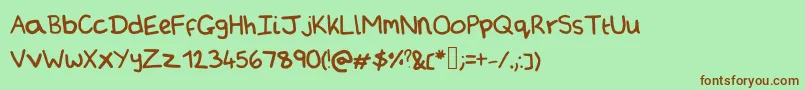 Arminsfrozenpeas Font – Brown Fonts on Green Background