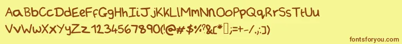 Arminsfrozenpeas Font – Brown Fonts on Yellow Background