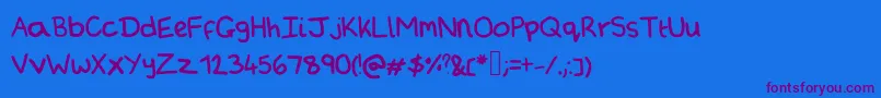 Arminsfrozenpeas Font – Purple Fonts on Blue Background