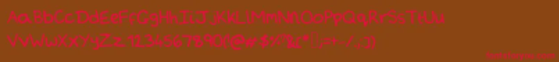 Arminsfrozenpeas Font – Red Fonts on Brown Background