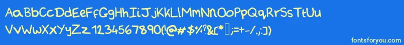 Arminsfrozenpeas Font – Yellow Fonts on Blue Background