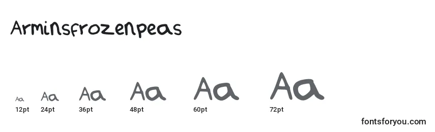 Размеры шрифта Arminsfrozenpeas