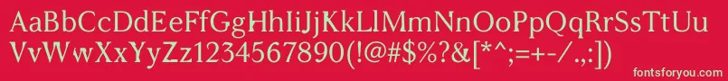 フォントWcAddendumRegular – 赤い背景に緑の文字