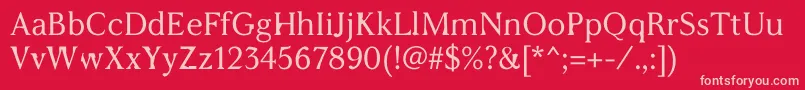 WcAddendumRegular Font – Pink Fonts on Red Background