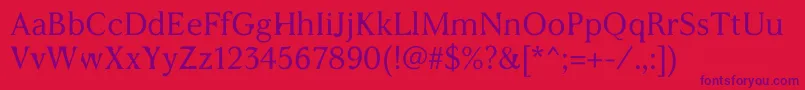 WcAddendumRegular-Schriftart – Violette Schriften auf rotem Hintergrund