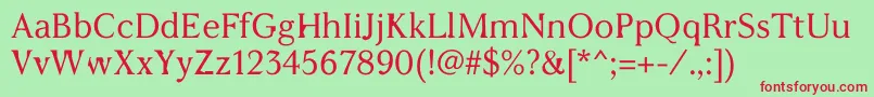 WcAddendumRegular Font – Red Fonts on Green Background