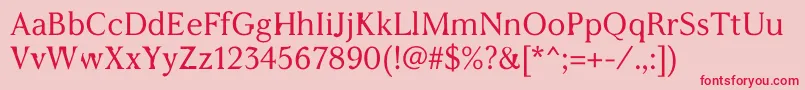 WcAddendumRegular Font – Red Fonts on Pink Background