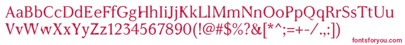 WcAddendumRegular Font – Red Fonts on White Background