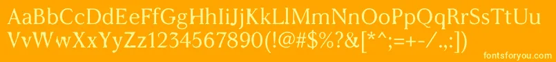 WcAddendumRegular Font – Yellow Fonts on Orange Background