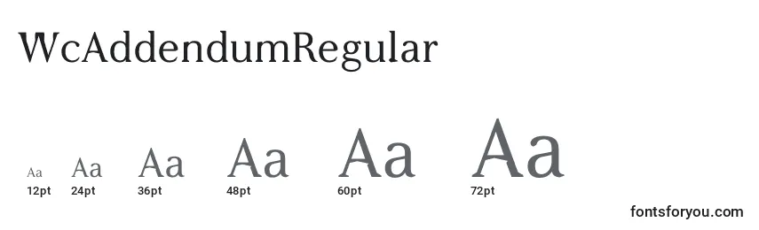 WcAddendumRegular Font Sizes