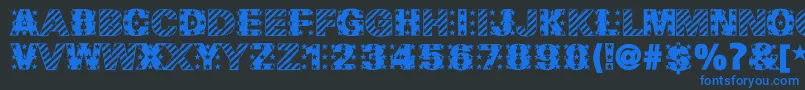 MadeInTheUsa Font – Blue Fonts on Black Background