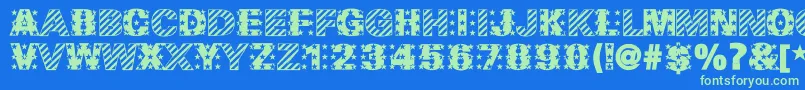 MadeInTheUsa Font – Green Fonts on Blue Background