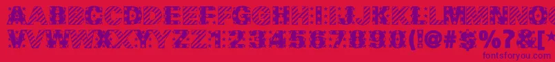 フォントMadeInTheUsa – 赤い背景に紫のフォント